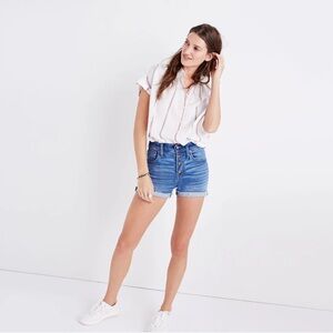 Madewell High-Rise Denim Boyshorts: Button-Through Edition